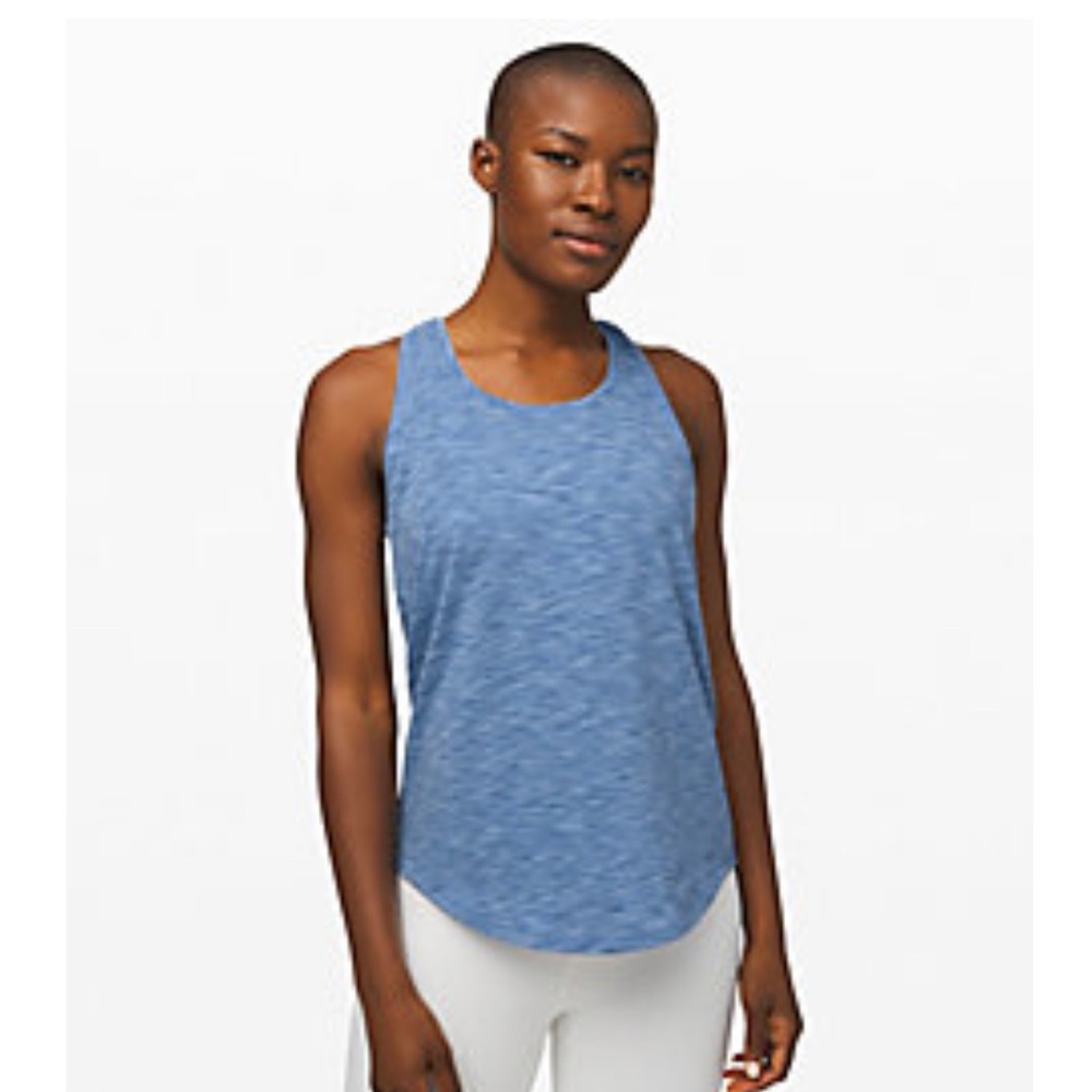 Heather blue lululemon pleated love tank
